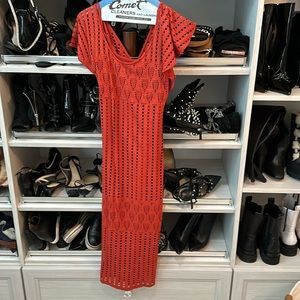 Anthropologie rust knit dress